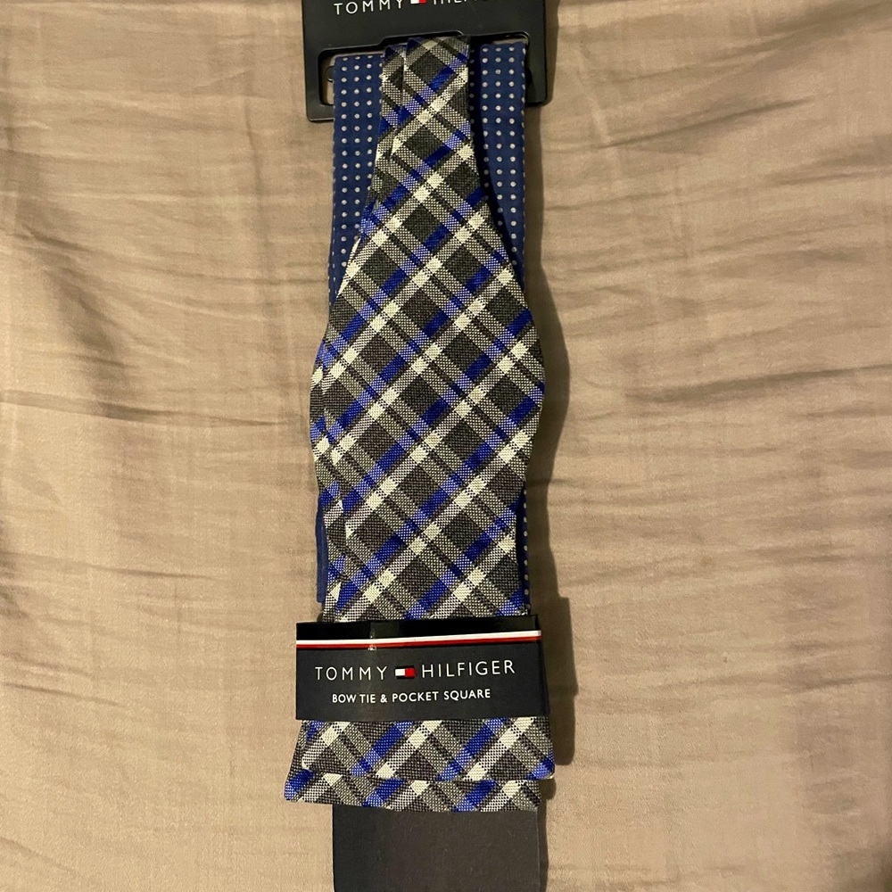 Tommy Hilfiger bow tie and pocket square